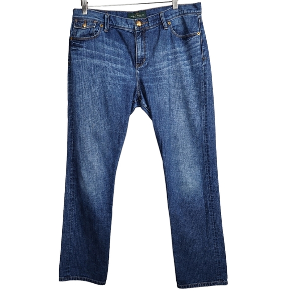Lauren Ralph Lauren Boyfriend Fit Straight Leg Blue Jeans Women's Size 10 - Picture 1 of 10